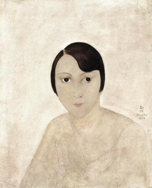 Portrait Of Kiki De Montparnasse (alice Prin) by Tsuguharu Foujita
