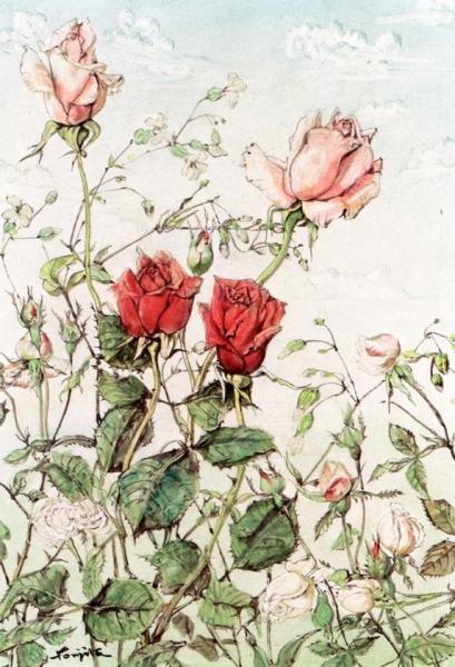 Roses by Tsuguharu Foujita