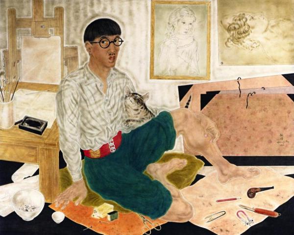 Self-portrait In The Studio by Tsuguharu Foujita