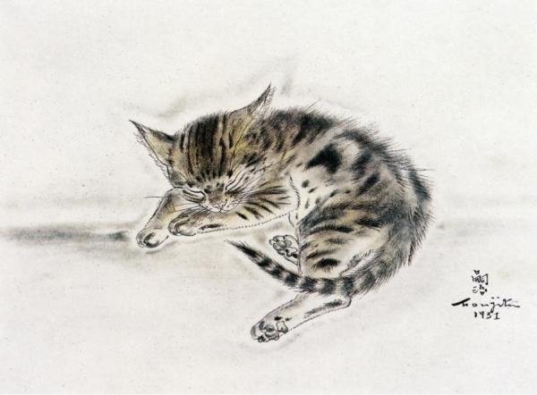 Sleeping Cat by Tsuguharu Foujita