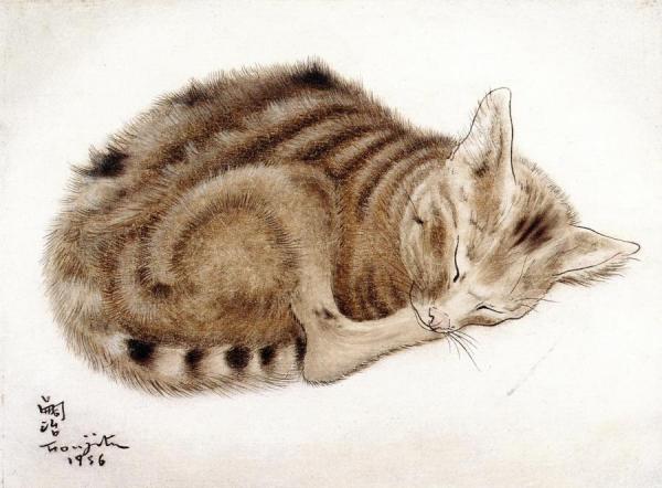 Sleeping Cat by Tsuguharu Foujita