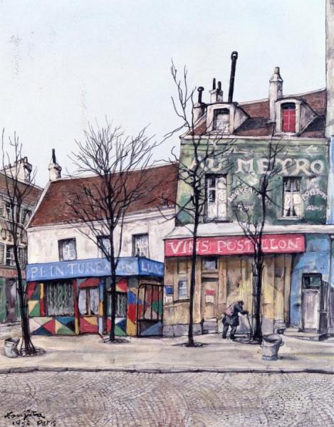 Street Scene by Tsuguharu Foujita