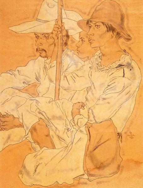 Three Farmers by Tsuguharu Foujita