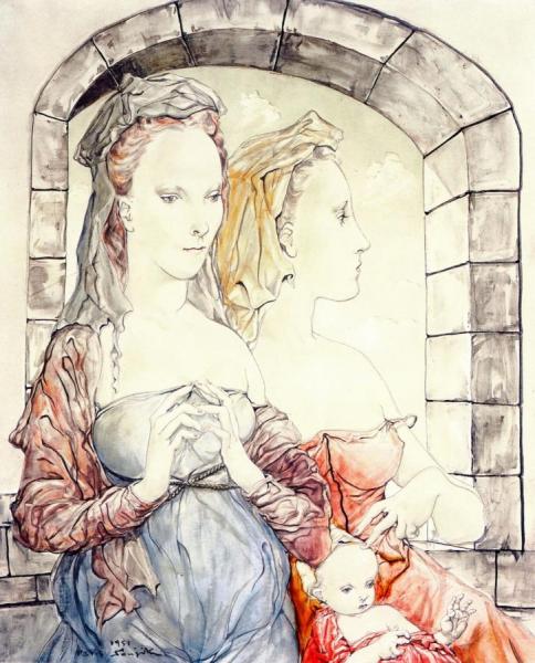 Three Generations by Tsuguharu Foujita