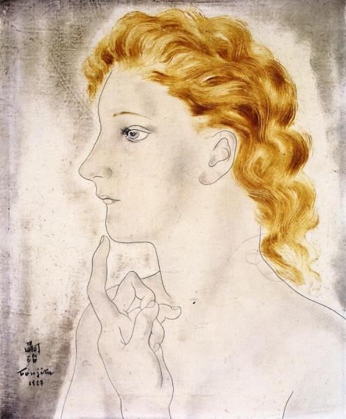 Woman In Profile by Tsuguharu Foujita