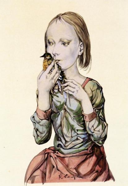 Young Woman by Tsuguharu Foujita