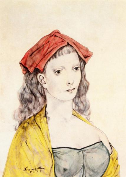 Tsuguharu Foujita Young Woman With Cleavage