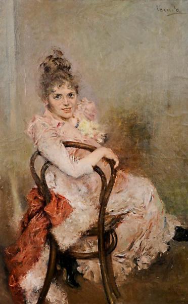 A Smile by Umberto Veruda Oil Painting Reproductions