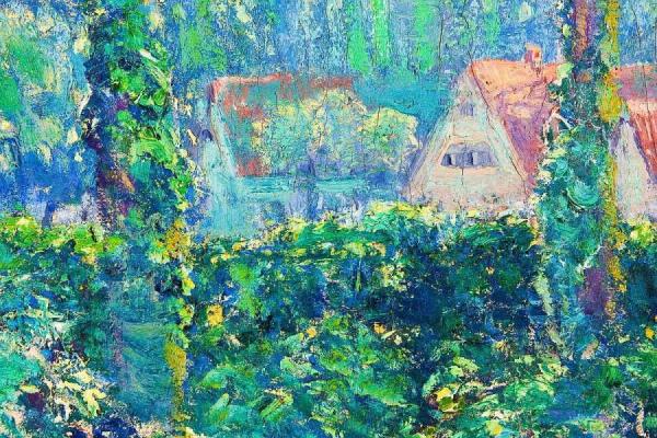 Houses By The River - Detail by Václav Radimský Oil Painting Reproductions