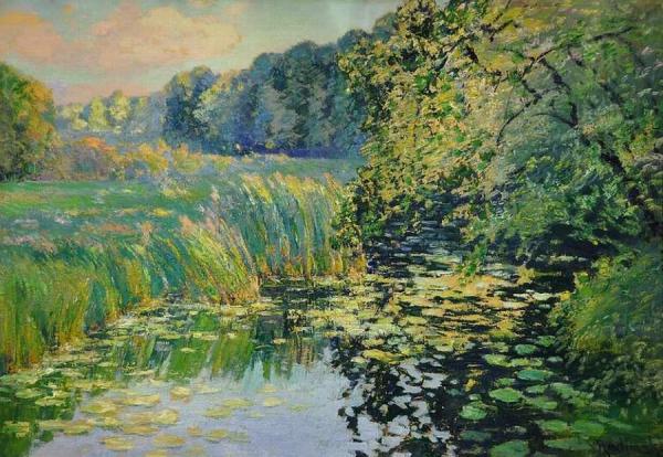 River Landscape - Arm Of A River by Václav Radimský