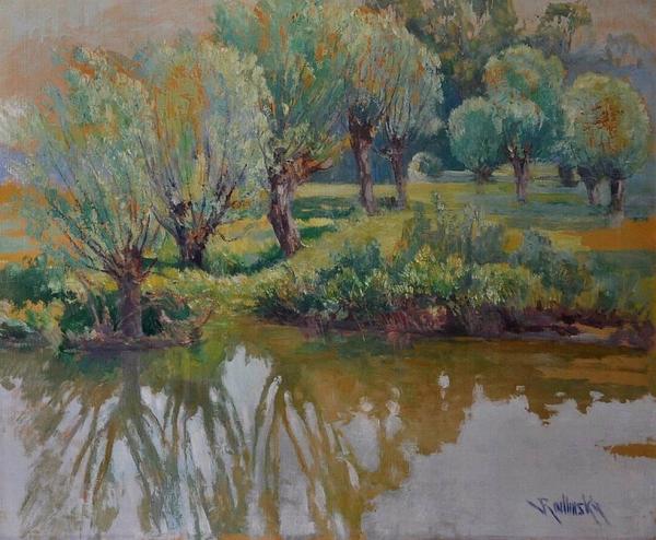 The Banks Of The River Labe by Václav Radimský