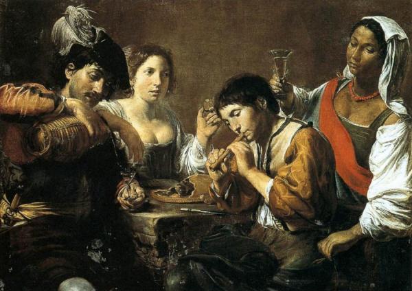 Musicians And Drinkers by Valentin De Boulogne
