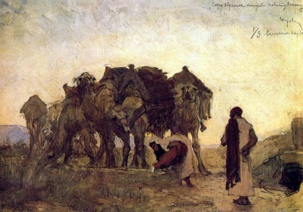 Abraham's Servant Finds Isaac A Bride, Rebekah by Valentin Serov Oil Painting Reproductions