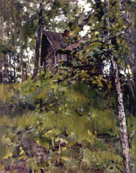 Old Bath House In Domotkanovo by Valentin Serov