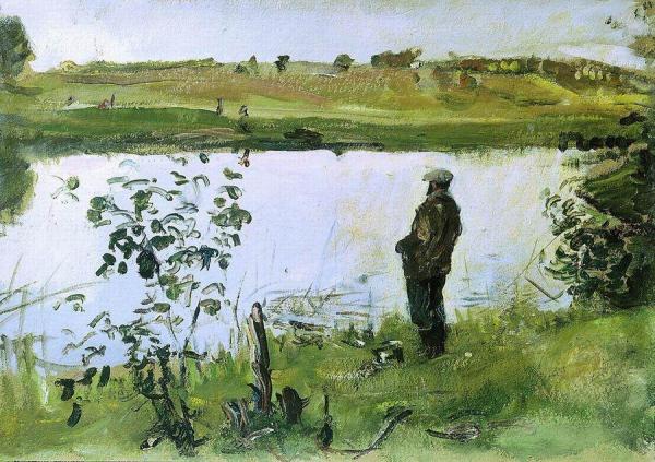 Painter Konstantin Korovin On The Riverbank by Valentin Serov
