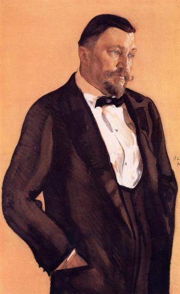 Portrait Of Alexei Morozov by Valentin Serov