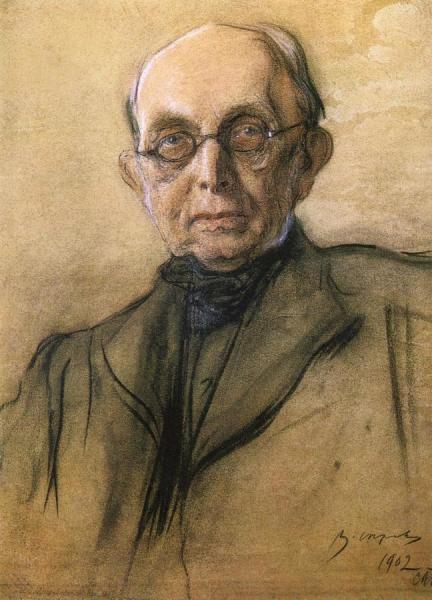 Portrait Of Konstantin Petrovich Pobedonostsev by Valentin Serov