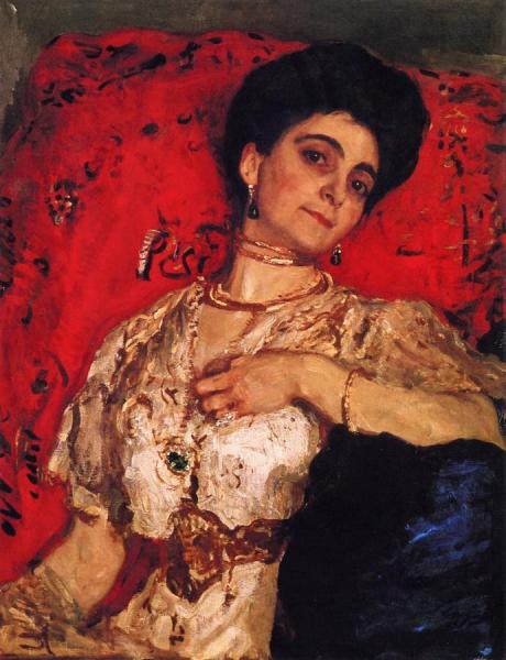 Portrait Of Maria Akimova by Valentin Serov