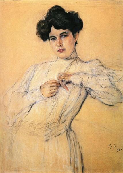 Portrait Of Maria Pavlovna Botkina by Valentin Serov