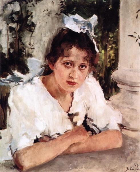 Portrait Of Praskovya Mamontova by Valentin Serov