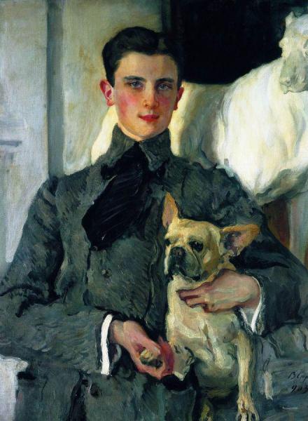 Portrait Of Prince Yousoupoff With A Dog by Valentin Serov Oil Painting Reproductions