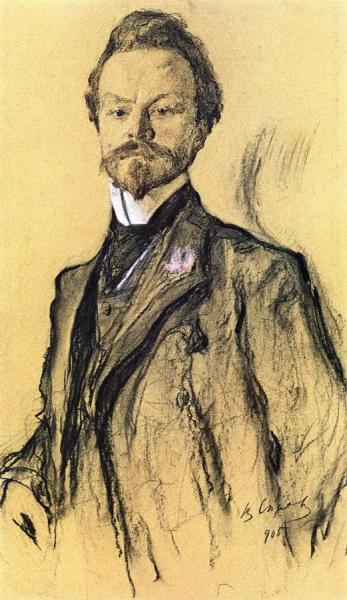 Portrait Of The Poet Konstantin Dmitriyevich Balmont by Valentin Serov Oil Painting Reproductions