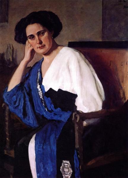 Portrait Of Yelena Balina by Valentin Serov