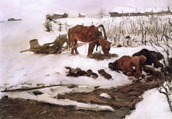 Rinsing Linen by Valentin Serov Oil Painting Reproductions