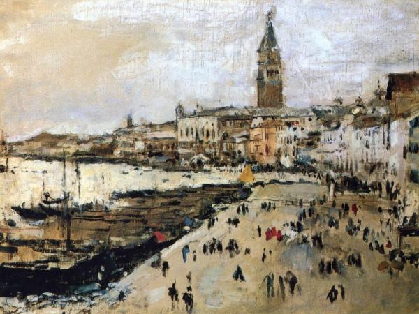 Riva Degli Schiavoni In Venice (study) by Valentin Serov