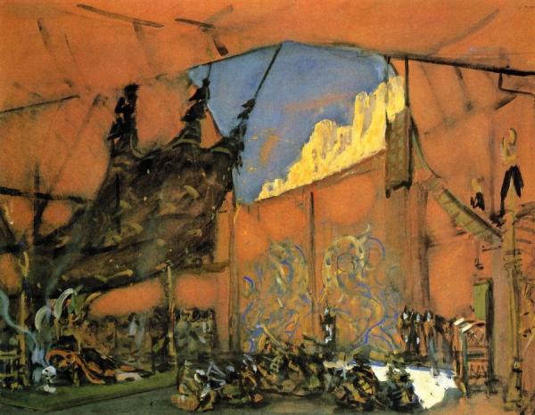 Set Design For The Opera Judith. Act Iii: Holofernes' Tent by Valentin Serov
