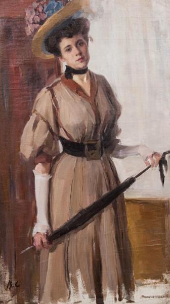 Woman With Umbrella by Valentin Serov
