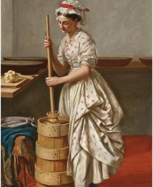 The Butter Churn by Valentine Cameron Prinsep Oil Painting Reproductions