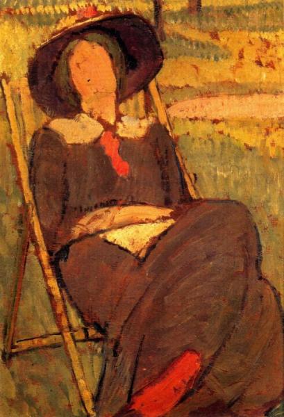Virginia Woolf In A Deckchair by Vanessa Bell
