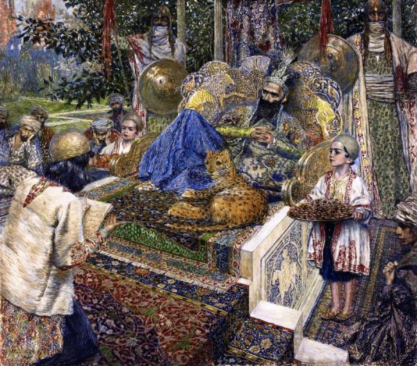 Ferdowsi Reads The Shahnameh To Mahmud Of Ghazni by Vardkes Sureniants