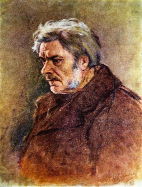 Head Of Menshikov (study) by Vasili Ivanovich Surikov