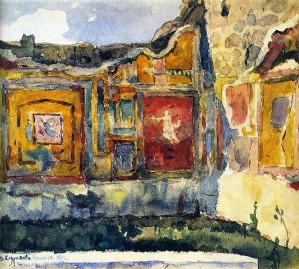 Pompeii. Frescoed Walls Of A House by Vasili Ivanovich Surikov