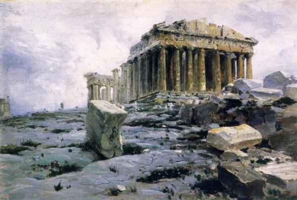 The Parthenon. Temple Of Athena-parthenos by Vasily Polenov