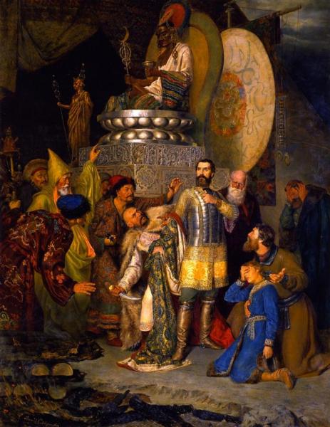Prince Mikhail Chernigovsky Before Batu Khan's Headquarters by Vasily Sergeevich Smirnov