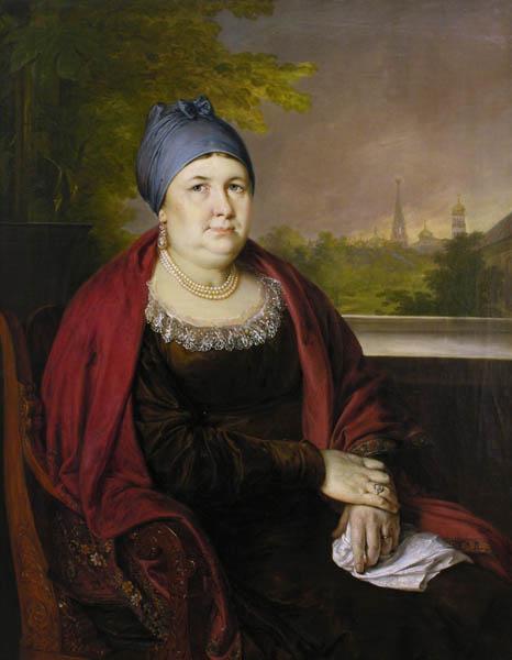 Vasily Tropinin Portrait Of A Woman In Blue Headscarf