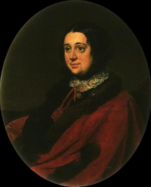 Portrait Of E.p. Rostopchina by Vasily Tropinin