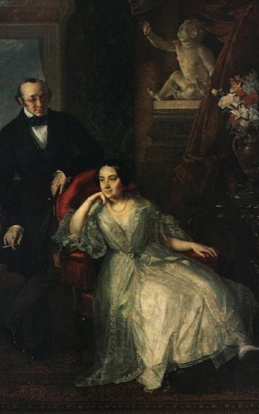 Portrait Of Nikolai Ivanovich And Nadezhda Mikhailovna by Vasily Tropinin