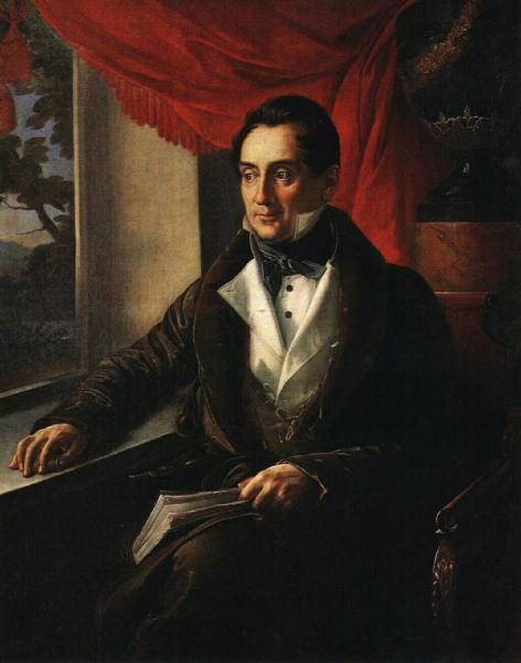 Portrait Of P. N. Zubov by Vasily Tropinin