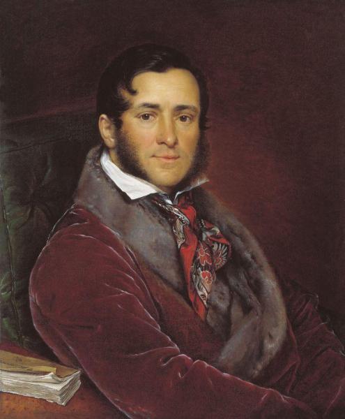 Portrait Of Semen Mosolov by Vasily Tropinin