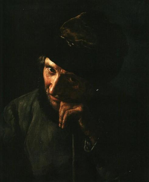 The Coachman Leaning On A Whip Handle by Vasily Tropinin