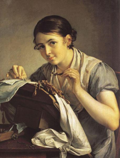 The Lacemaker by Vasily Tropinin