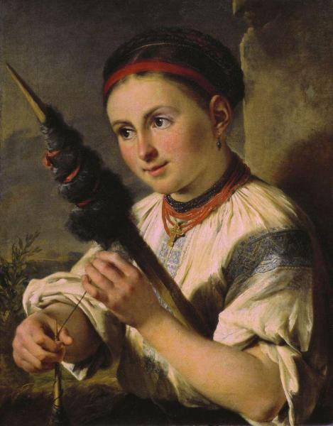 The Spinner by Vasily Tropinin