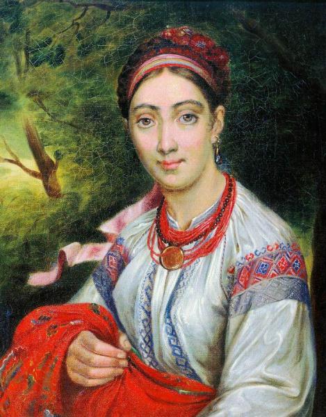 Vasily Tropinin Ukrainian Girl In A Landscape