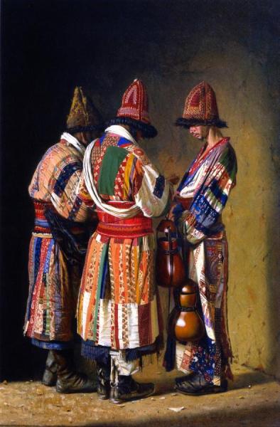 Dervishes In Festive Clothes, Tashkent, Uzbekistan by Vasily Vasilevich Vereshchagin Oil Painting Reproductions