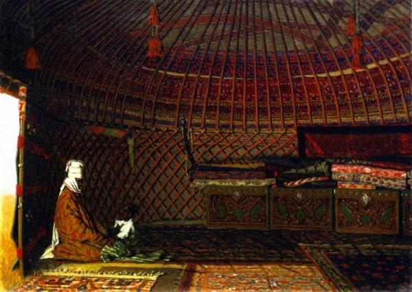 Inside The Tent Of A Rich Kirghiz by Vasily Vasilevich Vereshchagin Oil Painting Reproductions