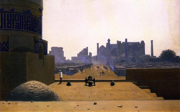 Main Street In Samarkand From The Citadel In The Early Morning by Vasily Vasilevich Vereshchagin